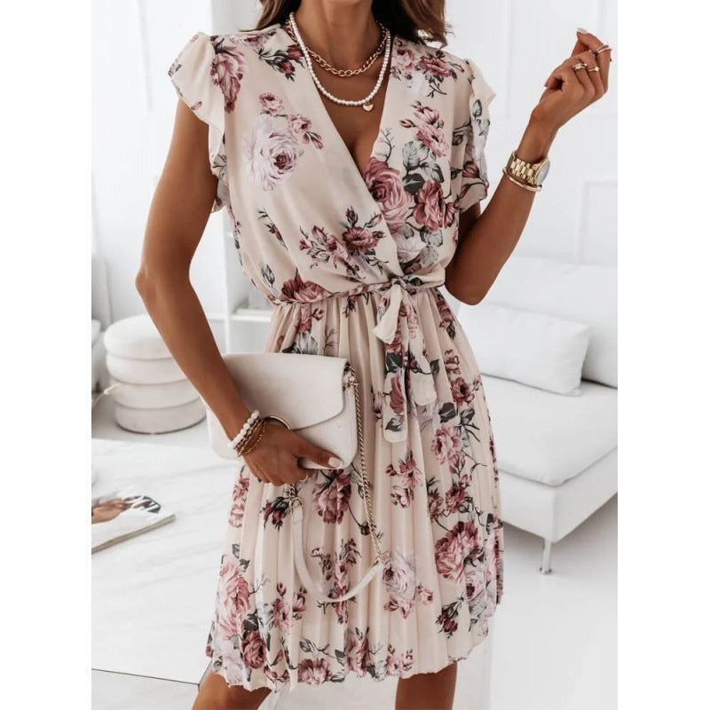 Teodora® | Women'S Floral Dress With Ruffle Hems