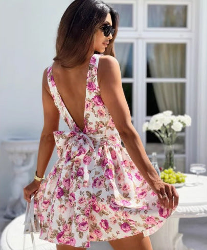 Sol® | Women'S Floral Backless Mini Dress