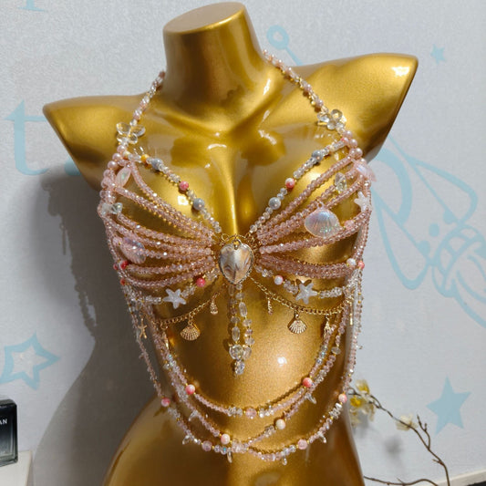 Ocean Style Pearl Beaded Chest Body Chain