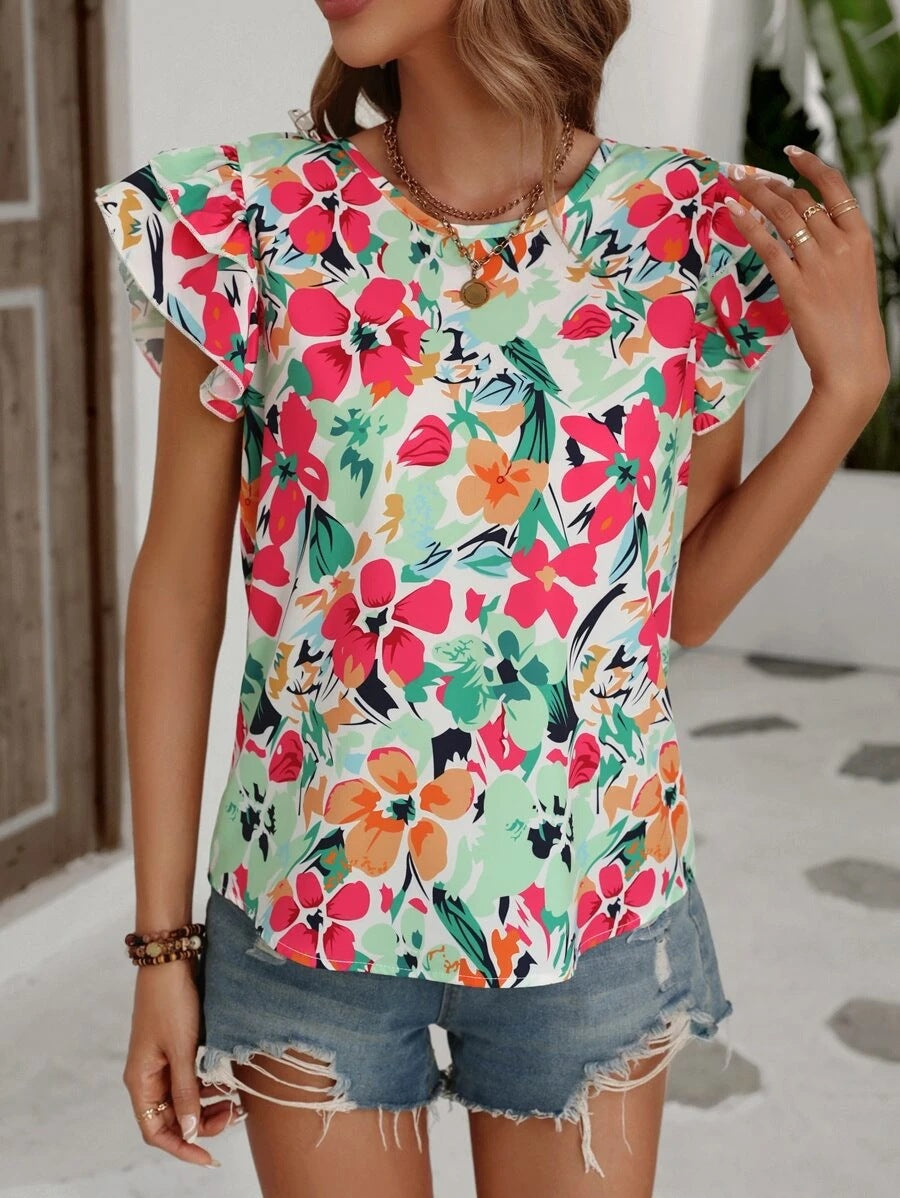 Josefina® | Women'S Floral Top With Puff Sleeves