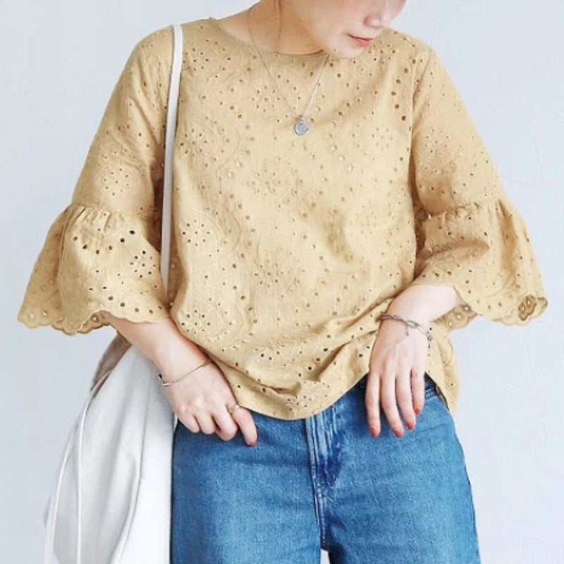 Olivia® | Women'S Eye-Hole Embroidered Blouse