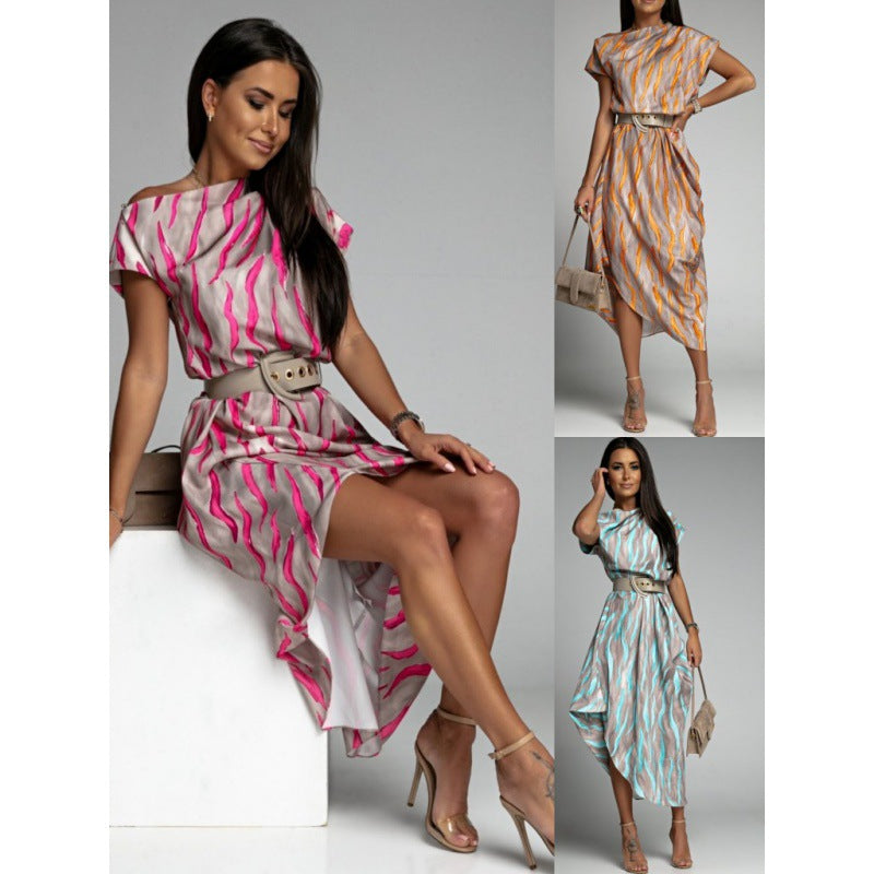 Zaida® | Women'S Asymmetric Midi Dress With Unique Print