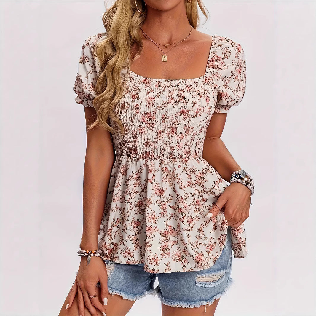 Mayra® | Women'S Blouse Shirt With Gathered Top And Puff Sleeves