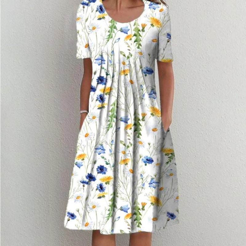 Jenni® | Women'S Floral Midi Dress With Pleated Design