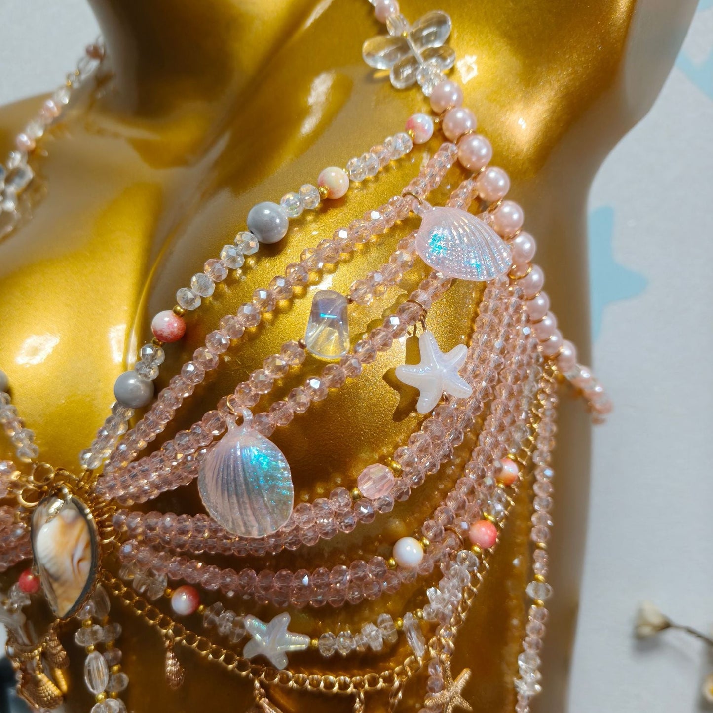 Ocean Style Pearl Beaded Chest Body Chain