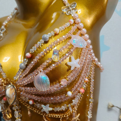 Ocean Style Pearl Beaded Chest Body Chain