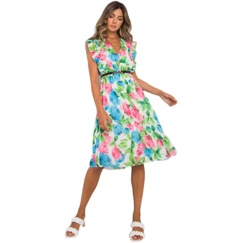 Eugenia® | Women'S Floral Ruffle Midi Dress