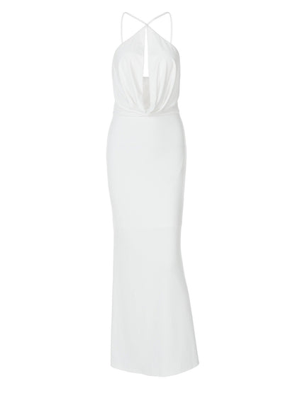 Backless Temperament Hollow Halter Dress