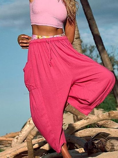 Silvia® | Women'S Comfortable Wide Trousers With Practical Side Pockets And Elastic Waistband