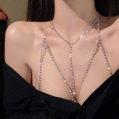 Sexy Sparkling Rhinestone Chest Body Chain