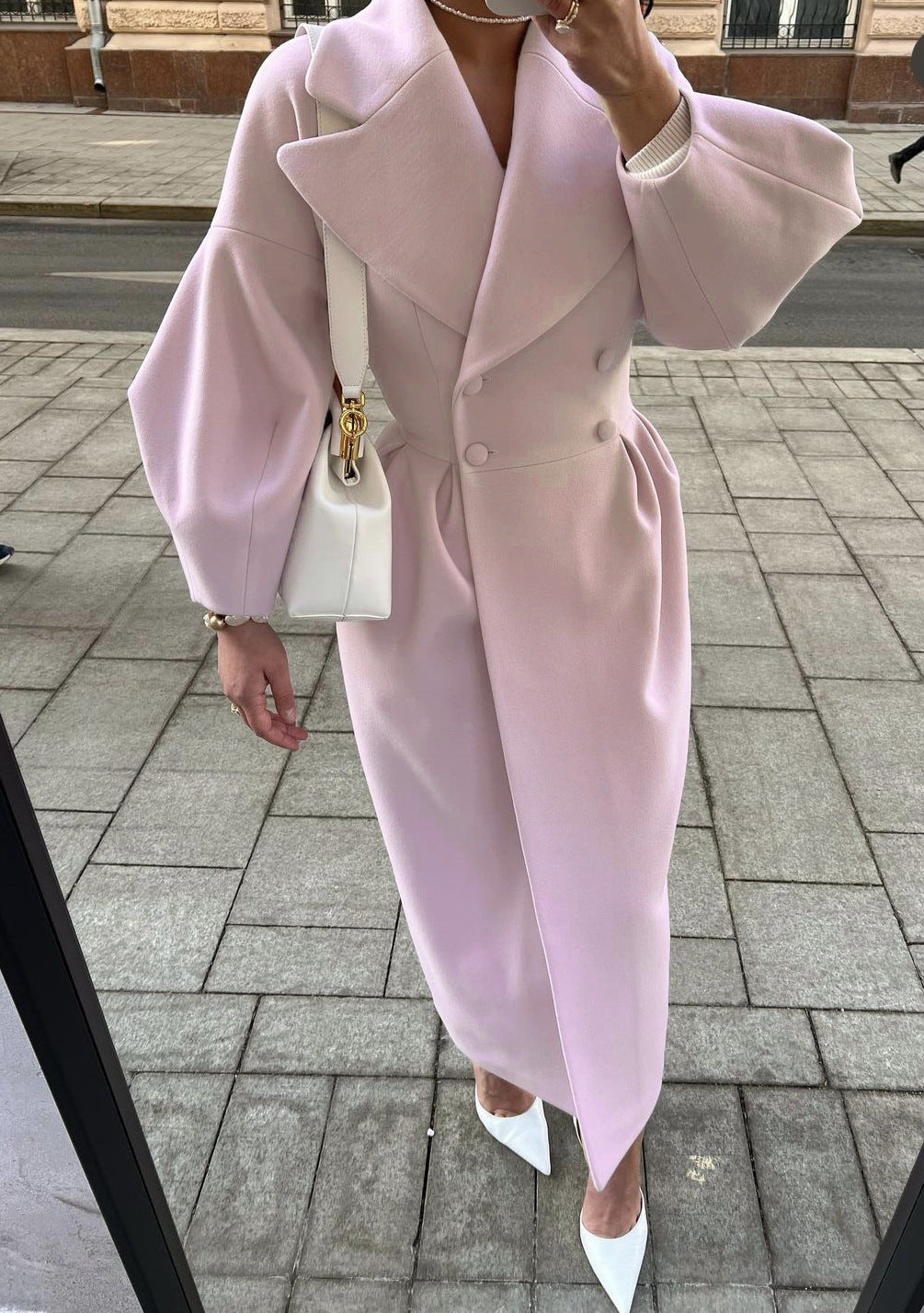 Dulce | Coat with puff sleeves and lapels