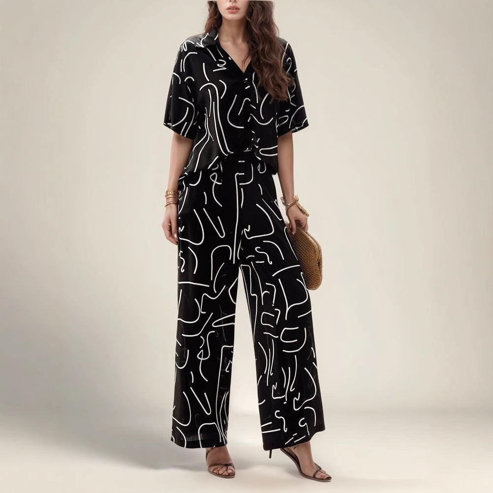 Paula® | Women'S Abstract Print Loose Fit Loungewear Set