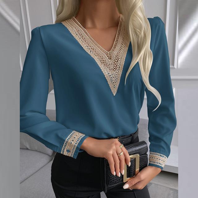 Cristina® | Women'S Blouse With Elegant Lace And V-Neck