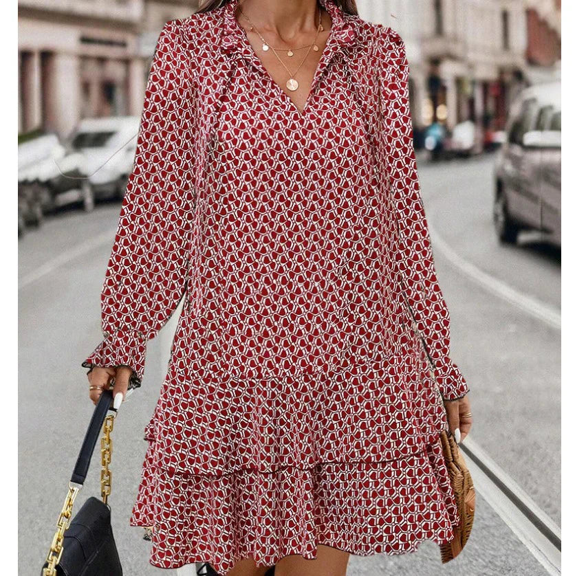 Violeta® | Women's long-sleeved V-neck dress