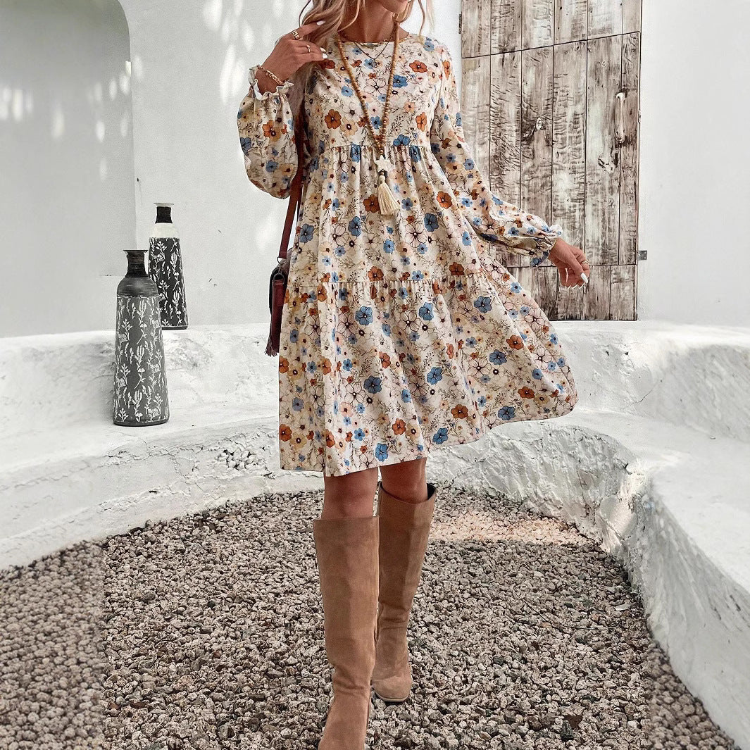 Norma® | Women'S Floral Dress With A Casual Cut And Elegant Puff Sleeves