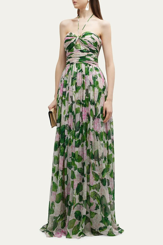 Sandra® | Halter Neck Maxi Dress With Floral Print