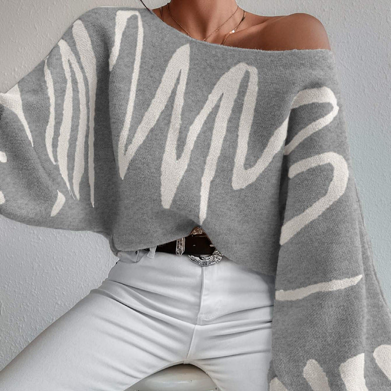 Waleska | Oversized knitted sweater with a wave pattern
