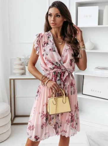 Teodora® | Women'S Floral Dress With Ruffle Hems