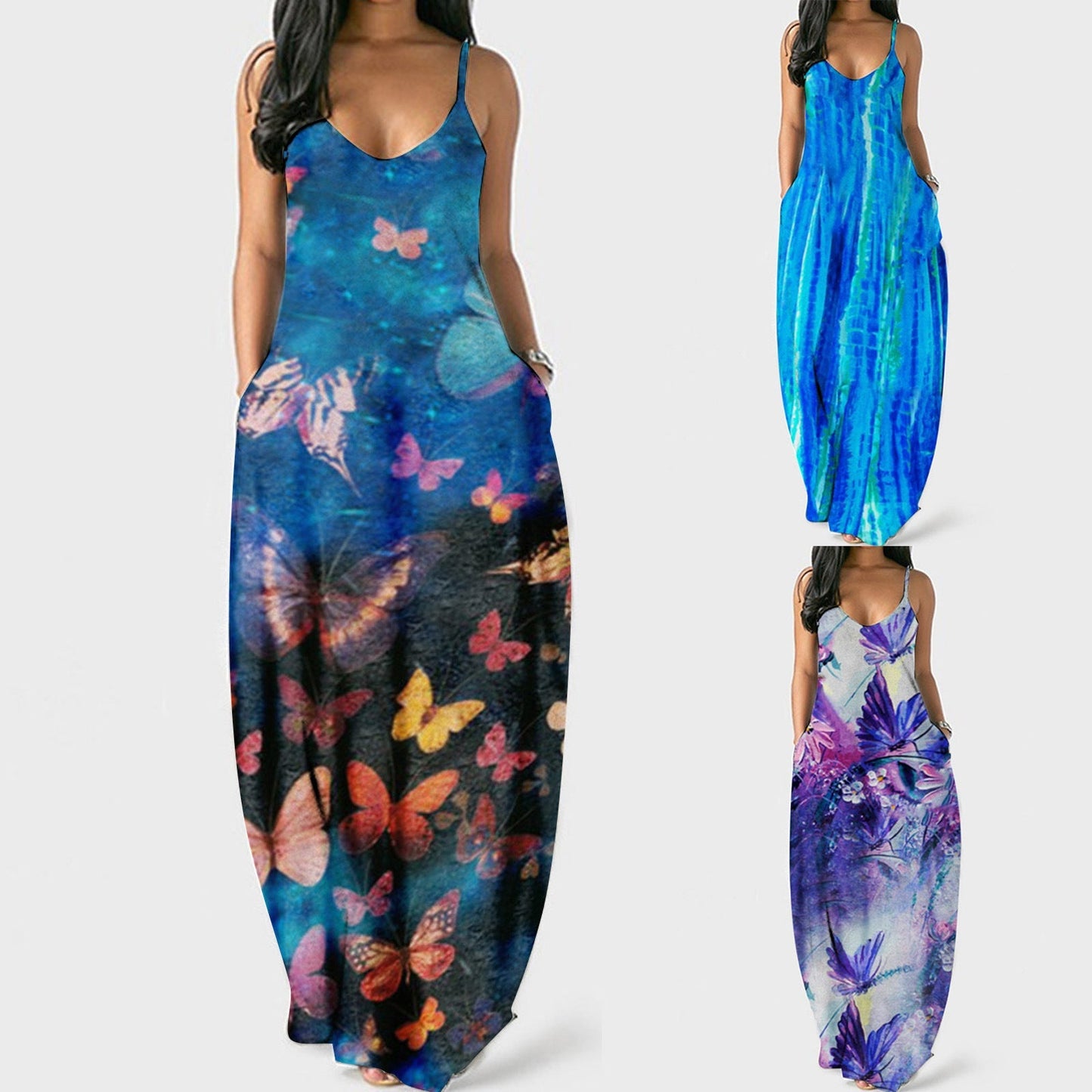 Ivanna® | Women'S Floral Maxi Dress With Adjustable Straps