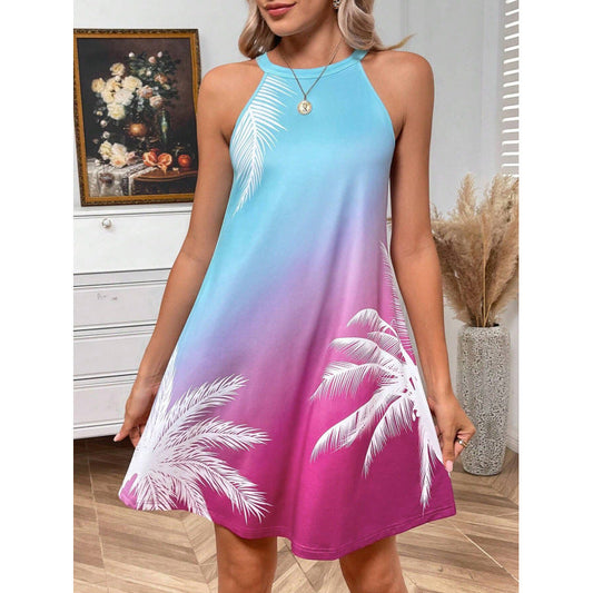 Lorena® | Women'S A-Line Summer Dress With Tropical Print And Racerback Design