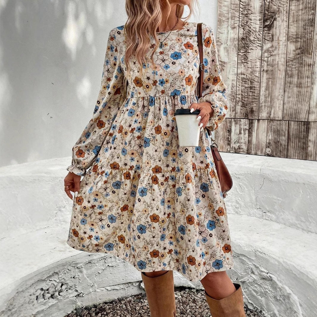 Pilar® | Women'S Floral Dress With Romantic Cut And Long Sleeves