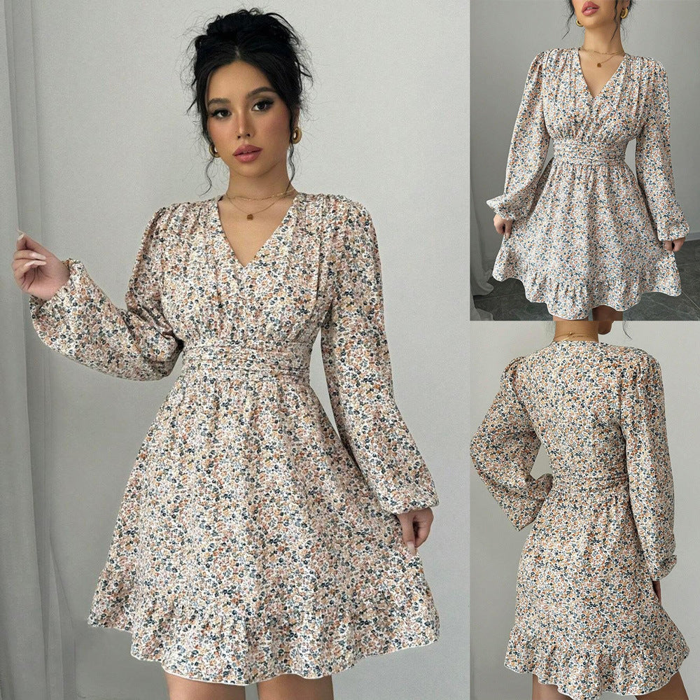 Yesenia® | Women'S Floral Dress With V-Neck And Ruffle Details