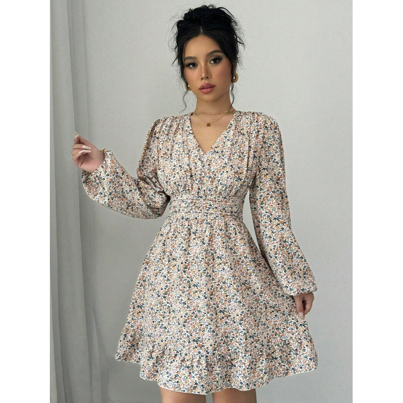 Ingrid® | Women'S Floral Print Dress With Fitted Cut And Voluminous Sleeves
