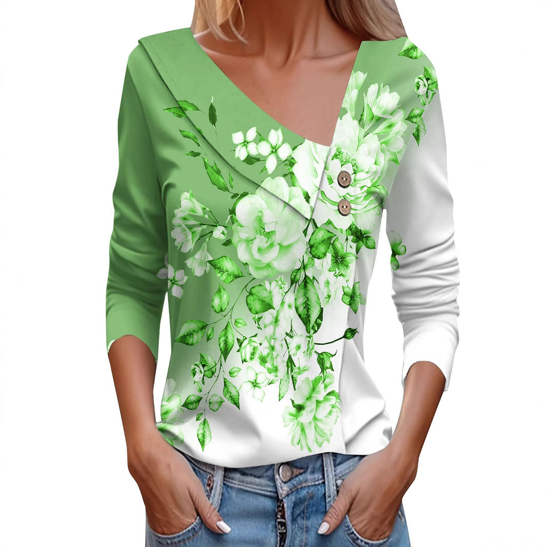 Matilde® | Women'S Blouse Shirt With Floral Appliqu�� And Modern Button Details
