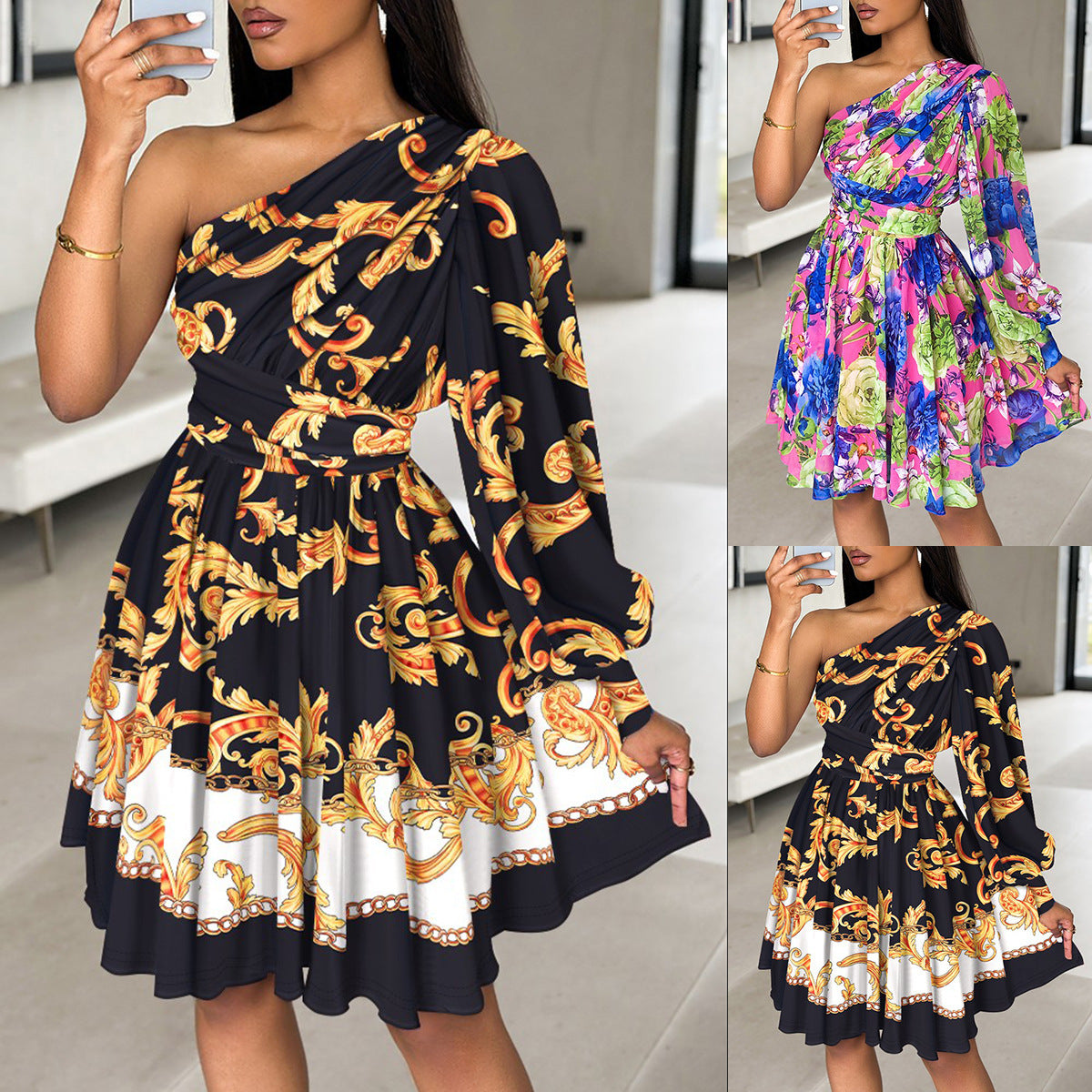 Teresa® | Women'S Asymmetric Floral Mini Dress