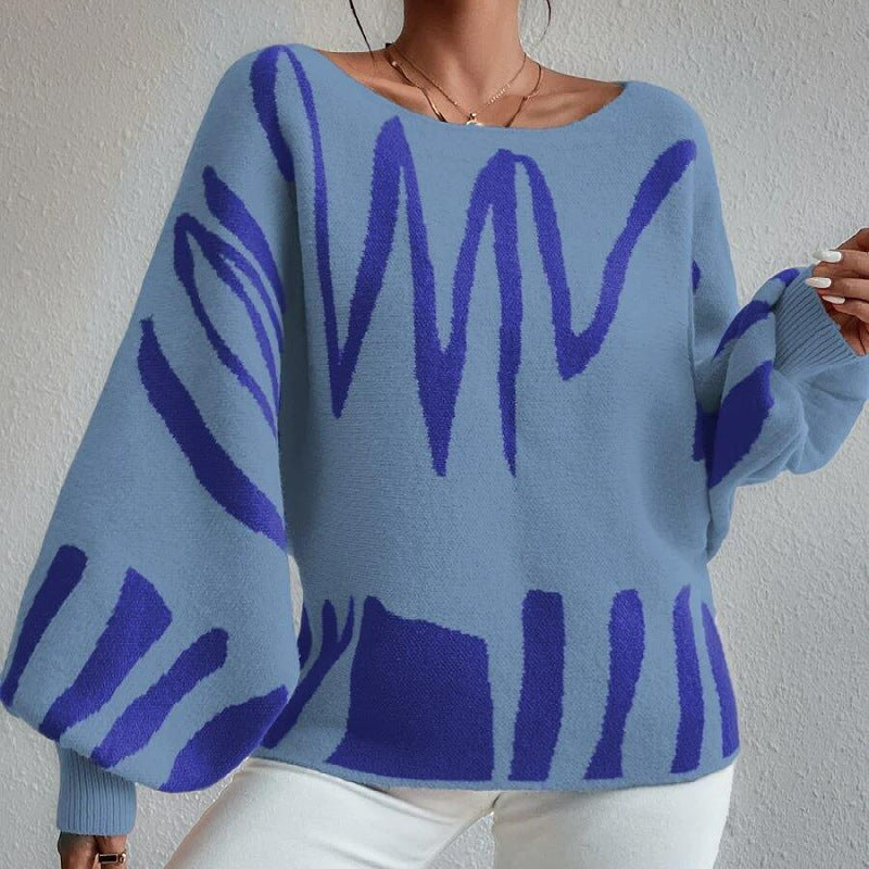 Waleska | Oversized knitted sweater with a wave pattern