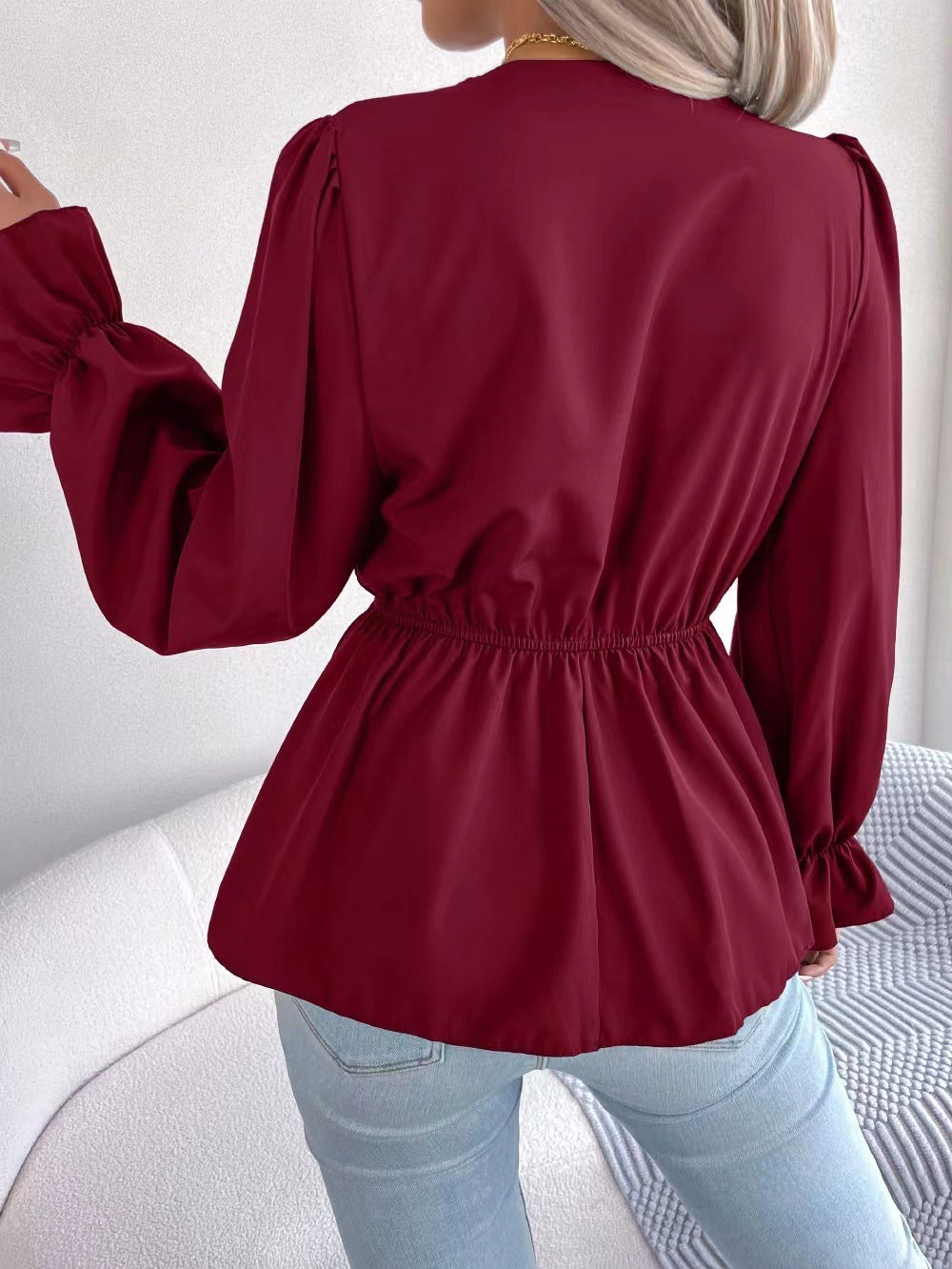Lorena® | Women'S Blouse With V-Neck And Ruffle Sleeves