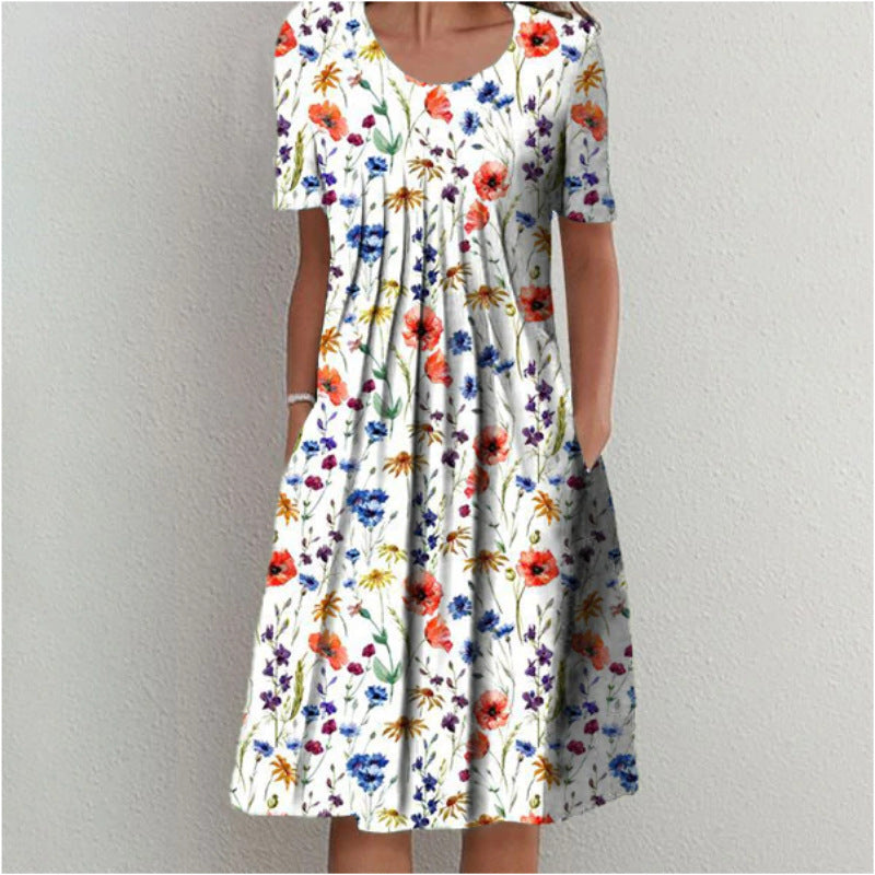 Jenni® | Women'S Floral Midi Dress With Pleated Design