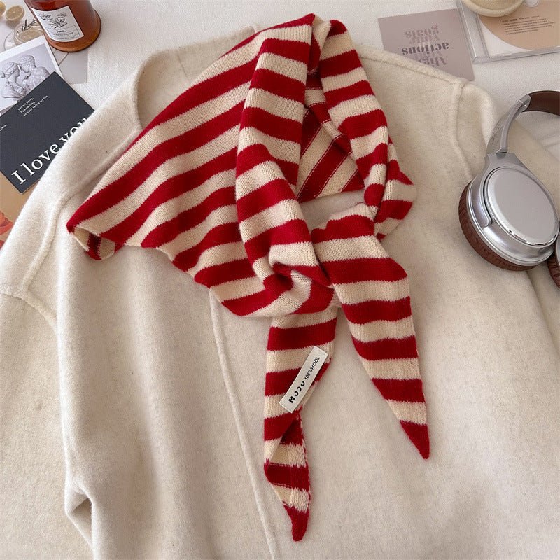 Wool Knitted Stripe Scarf