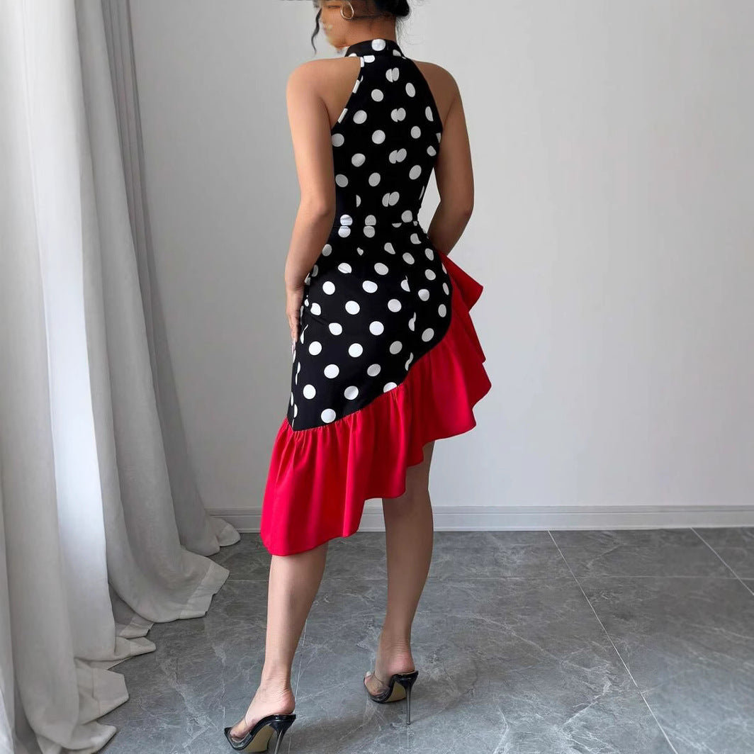 Inés® | Women'S Asymmetric Wrap Dress With Dots And Ruffle Details