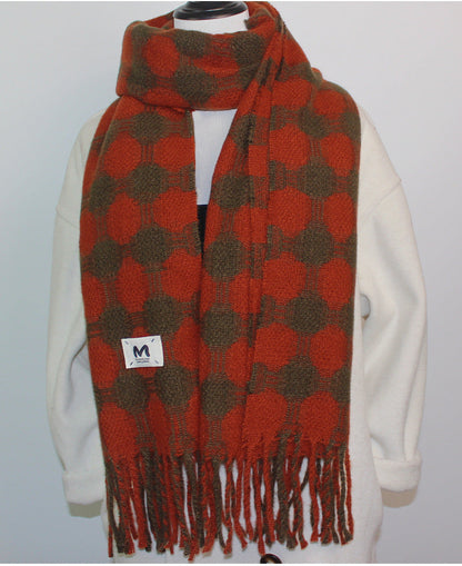 Reversible Polka Dot Fringe Scarf