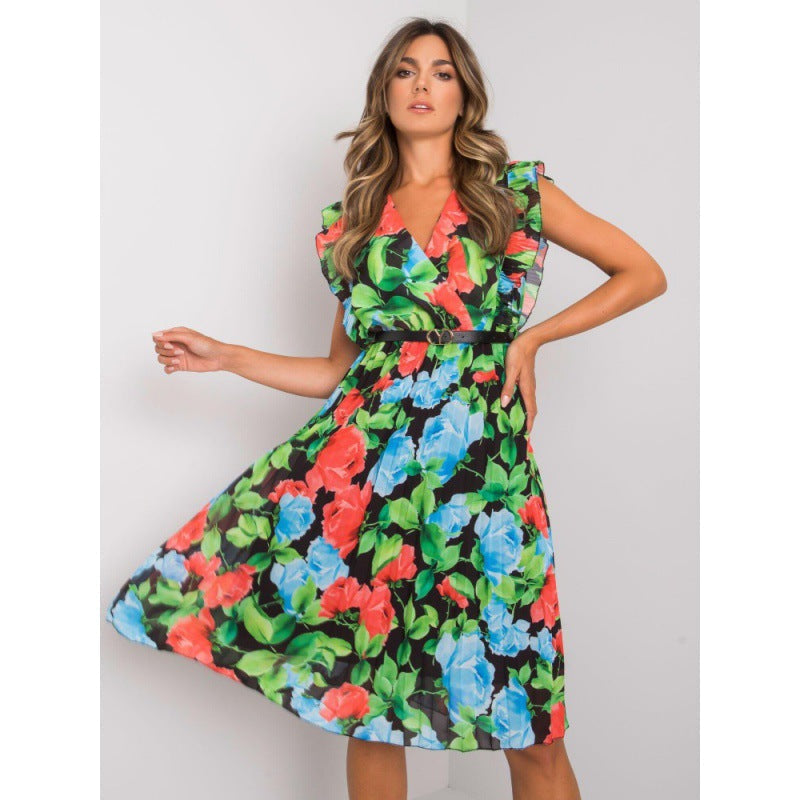 Eugenia® | Women'S Floral Ruffle Midi Dress