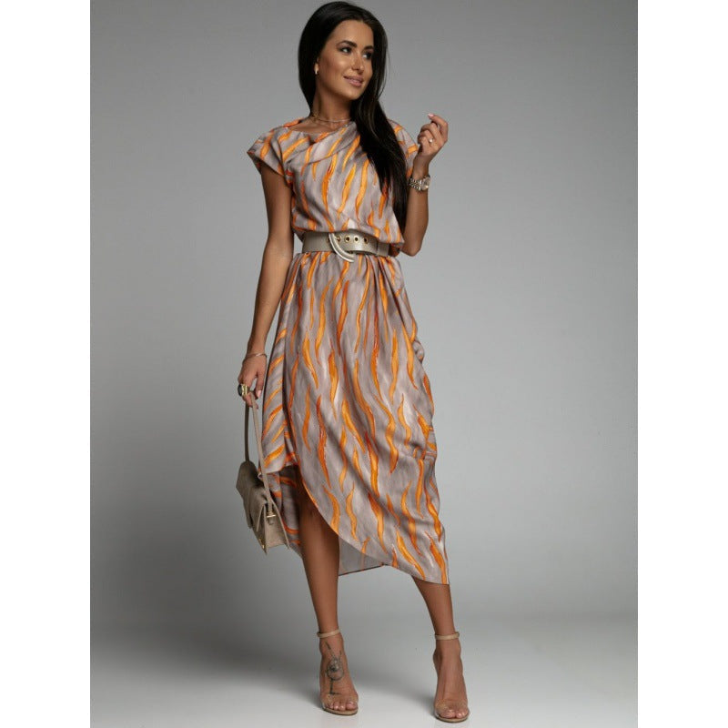 Zaida® | Women'S Asymmetric Midi Dress With Unique Print