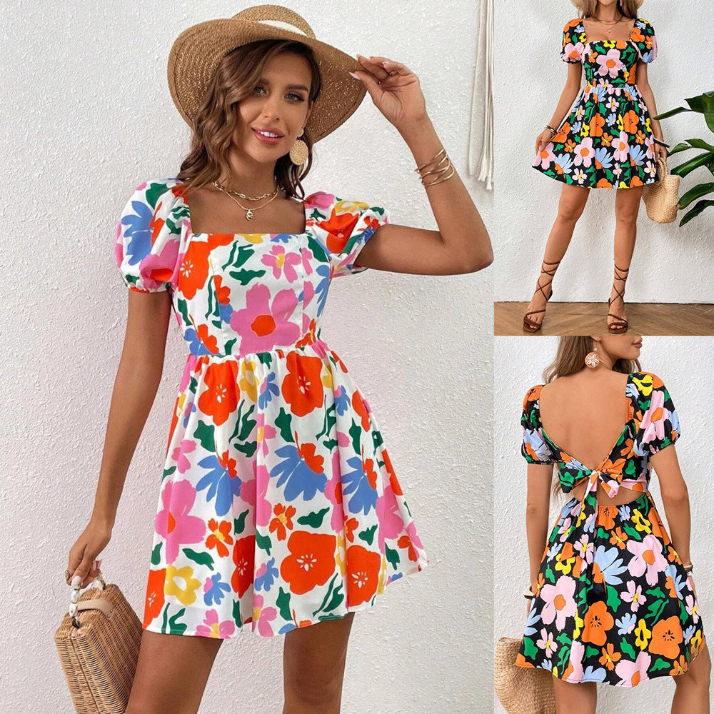 Otilia® | Women'S Floral Dress With Puff Sleeves