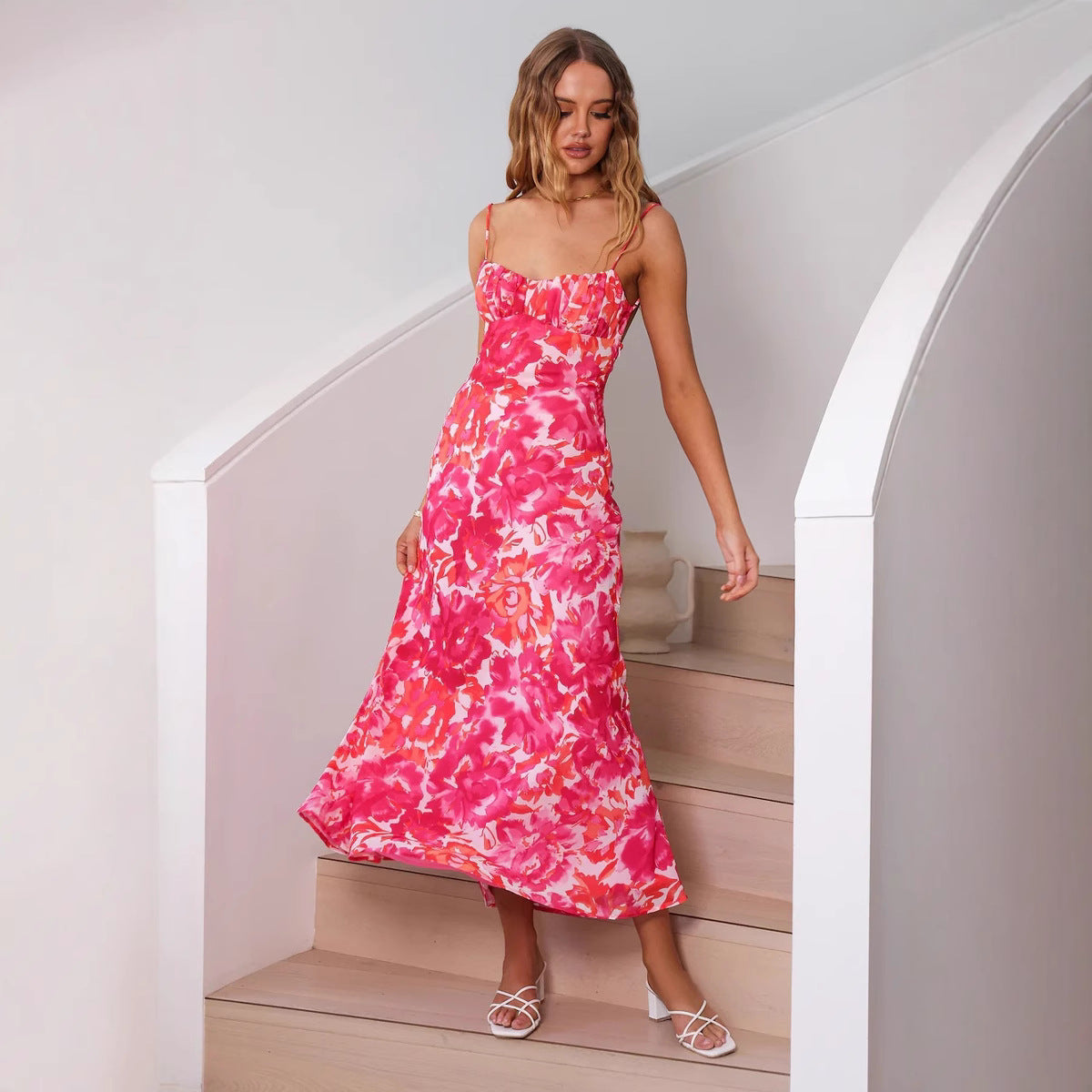 Wanda® | Women'S Floral Maxi Dress With Ruffle Hem