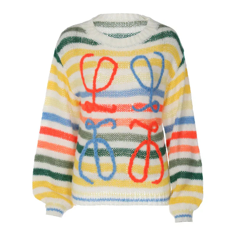 Petra | Women's knitted sweater with a crew neck and long sleeves