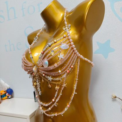 Ocean Style Pearl Beaded Chest Body Chain