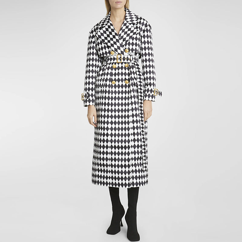 Noelia | Harlequin trench coat for women