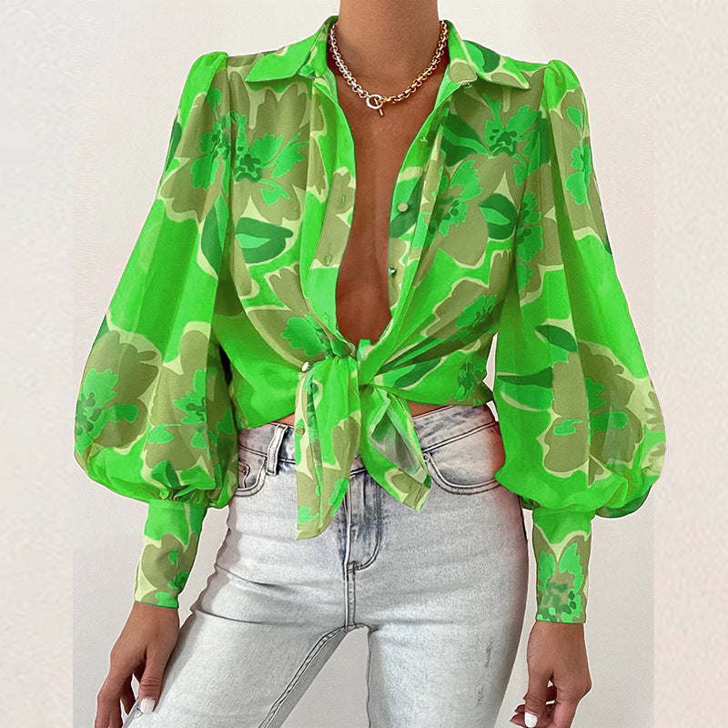 Jacqueline® | Women'S Blouse With Sophisticated Tie Closure And Puff Sleeves