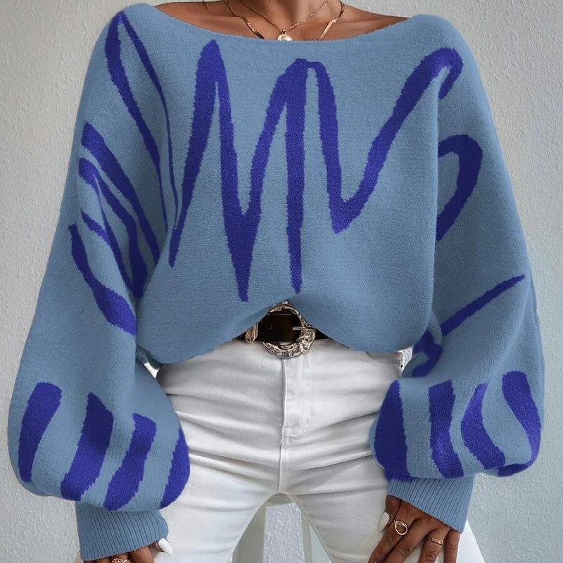 Waleska | Oversized knitted sweater with a wave pattern
