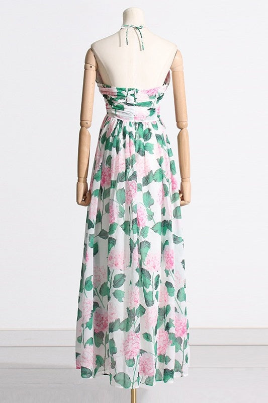 Sandra® | Halter Neck Maxi Dress With Floral Print