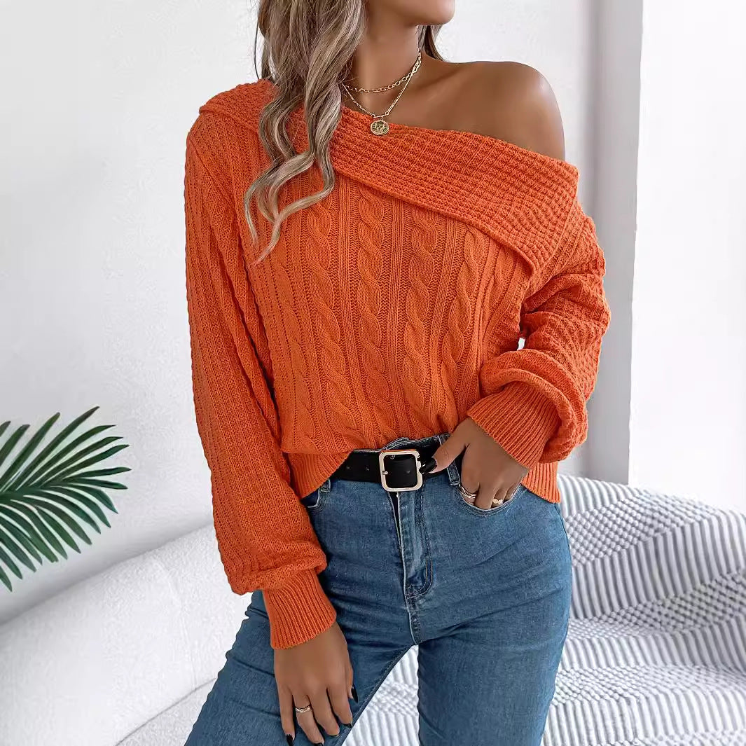 Xara | Cozy knitted sweater with an off-the-shoulder design