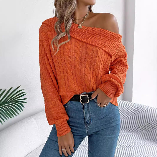 Xara | Cozy knitted sweater with an off-the-shoulder design