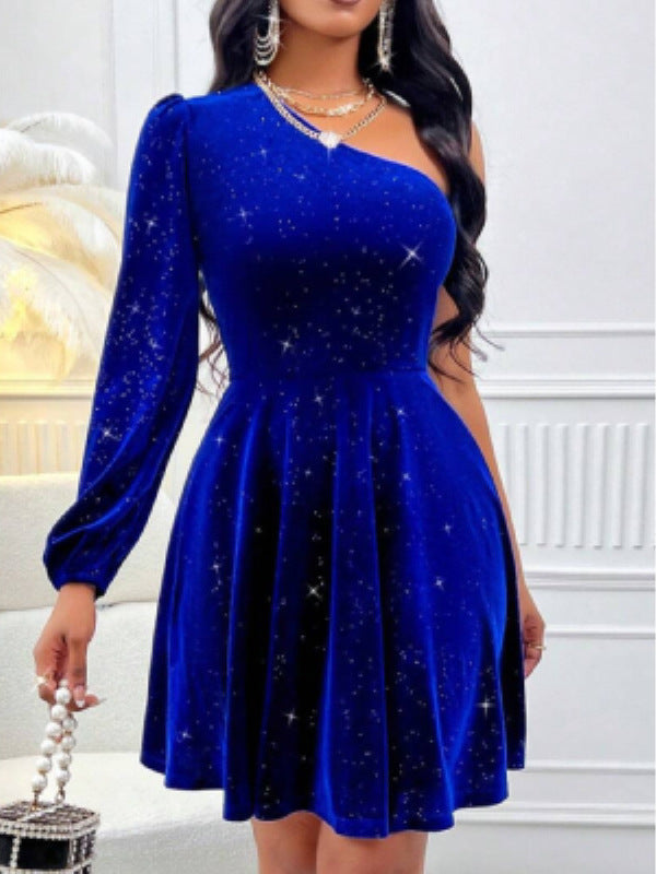 Maricela® | Women'S Evening Dress With Asymmetric Cut And Glamorous Glitter Effect