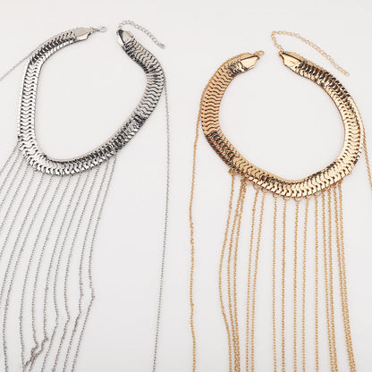 Sexy Multi Layer Metal Tassel Halter Body Chain
