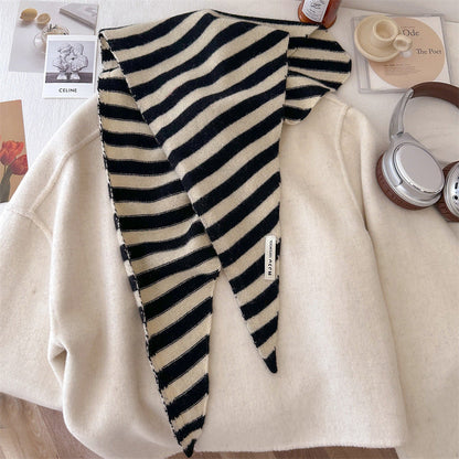 Wool Knitted Stripe Scarf